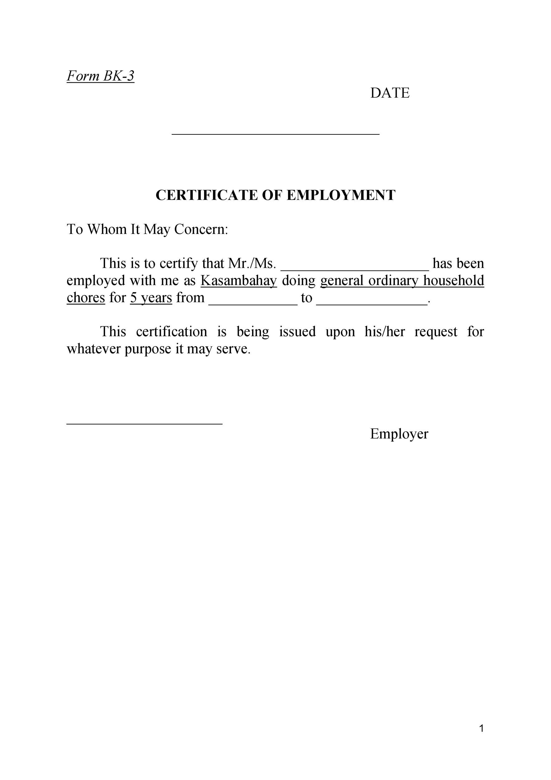 Employment Format Employment To Whom It May Concern Letter With Employment Verification Letter Template Word