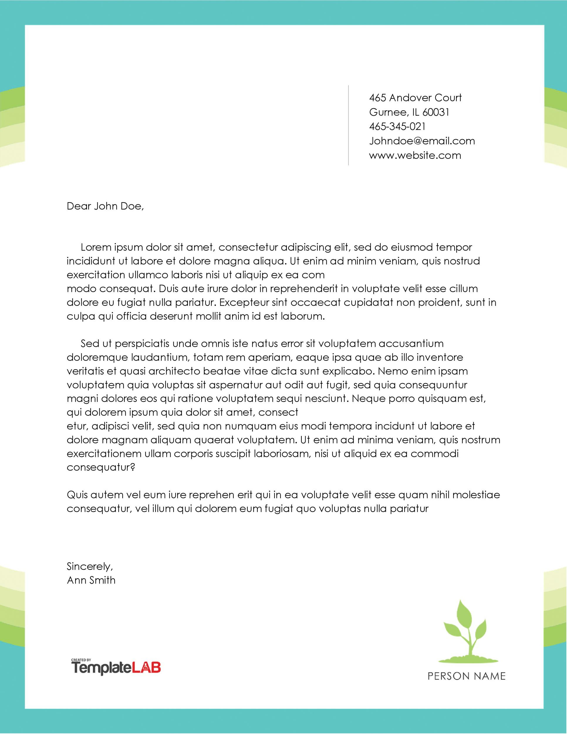 Personal Letter Head Format : A personal letterhead is a header Regarding Personal Letterhead Templates