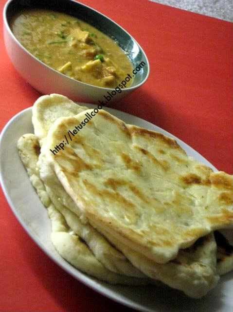 Naan- Indian Flat Bread with Mattar Paneer