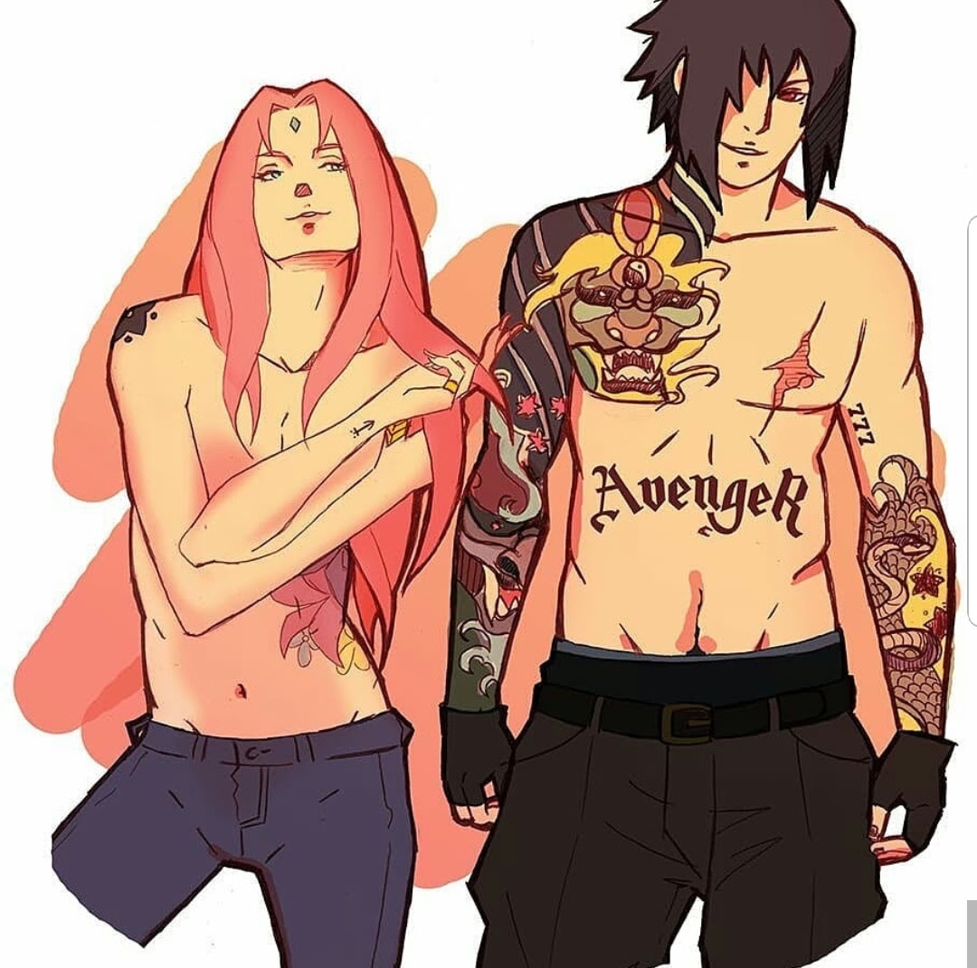 Sasuke Uchiha Tattoo : Anime Naruto Tattoos Sticker Cosplay Props