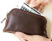 Leather Wallet / iPhone Case / Zipper Wristlet Pouch - L size - TheLeatherTH