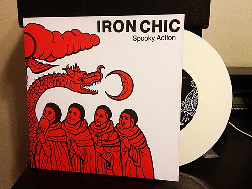 Iron Chis - Spooky Action 7" - European Tour Version, White Vinyl (/140) by Tim PopKid