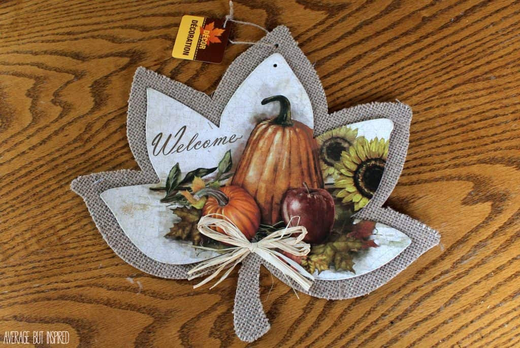 Turn a dollar store fall decoration into a totally cute piece of decor for your home! A few supplies and fifteen minutes are all you need!
