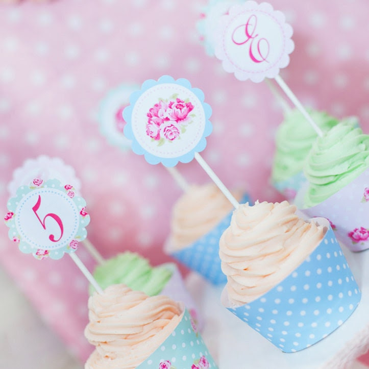 Shabby Chic Princess Cupcake Toppers - Set of 12 - Shabby Chic Party Circles - Print at Home - SunshineParties Shabby Chic Princess Cupcake Toppers - Set of 12 - Shabby Chic Party Circles - Print at Home - SunshineParties