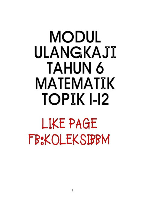 Ulang Kaji Soalan Matematik Tahun 6 Dan Jawapan  Jiran