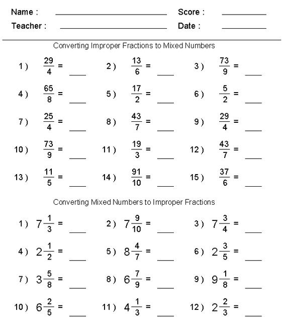 Math-Aids.com Fractions Worksheets Answers : Fractions Worksheets Grade