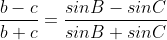 \frac{b-c}{b+c}=\frac{sinB-sinC}{sinB+sinC}