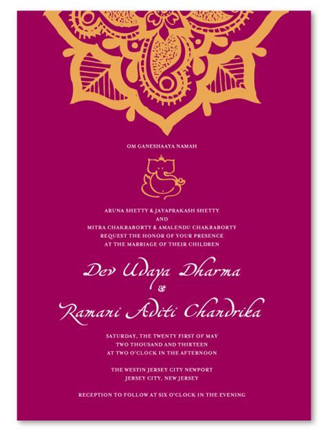 Indian Wedding Invitations Henna Flower Indian Wedding Invitations Henna Flower