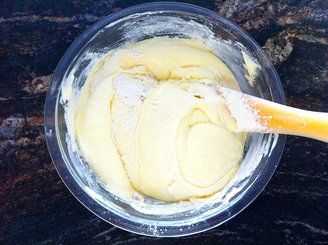 Folding in Sifted Flour into Batter
