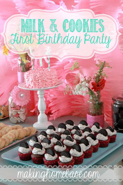 Milk and Cookies Party Pink and Aqua