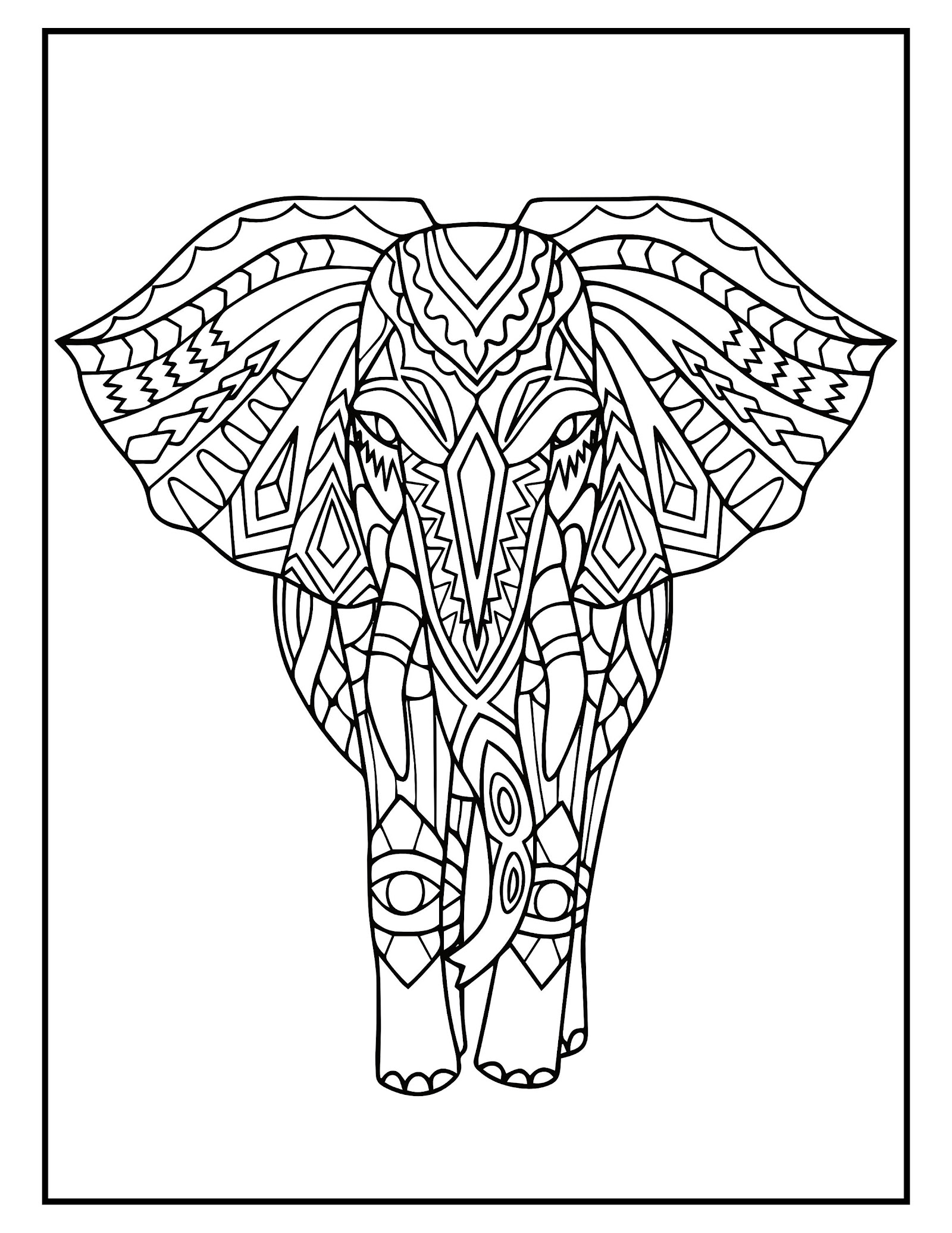 Download 253+ Elephant Mandala Coloring Pages For Adults PNG PDF File