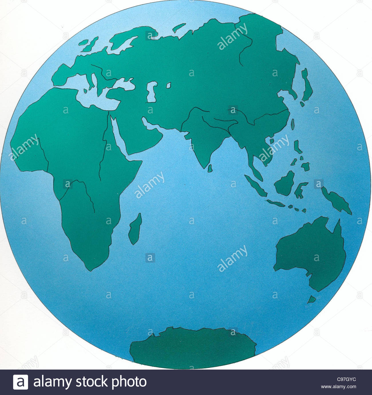 Расположение континентов на глобусе