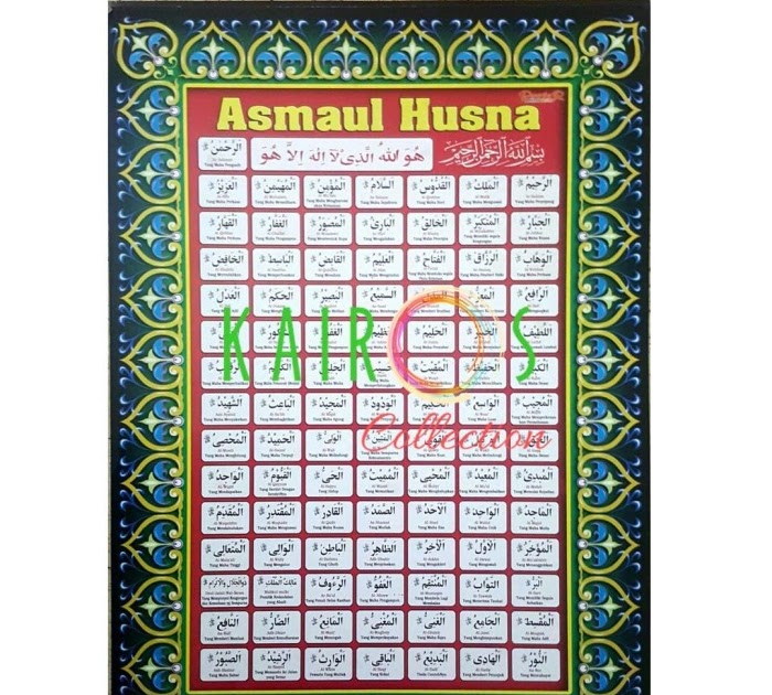 Poster Asmaul Husna Dan Artinya Pdf Poster Asmaul Husna