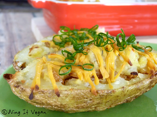 Cheesy Twice-Baked Taters with Leeks and Dill