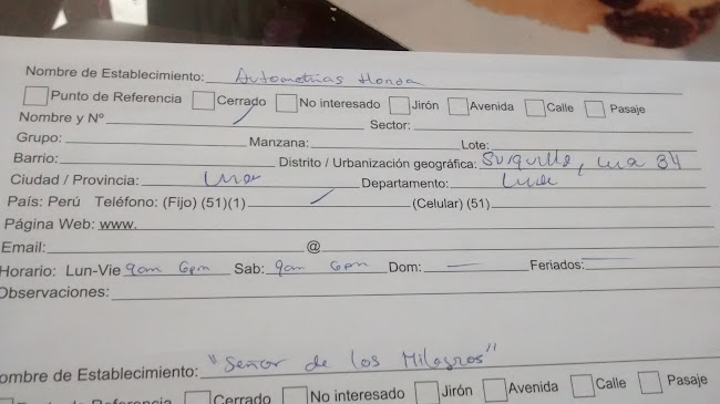 Automotriz Honda E.I.R.L. - Surquillo