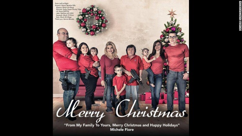 Republican Family Christmas Card With Guns - Halloween XYZ