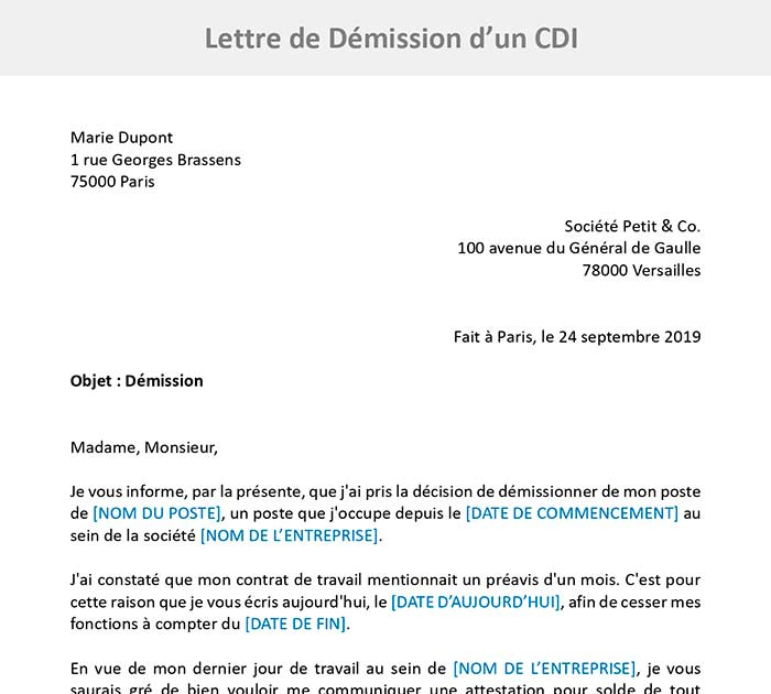 Exemple Lettre De Demission Lycée  Yerry Garcia Carta Exemplo