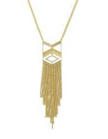 Gold Plated Chain Tassel Long Meaningful Pendant Necklace