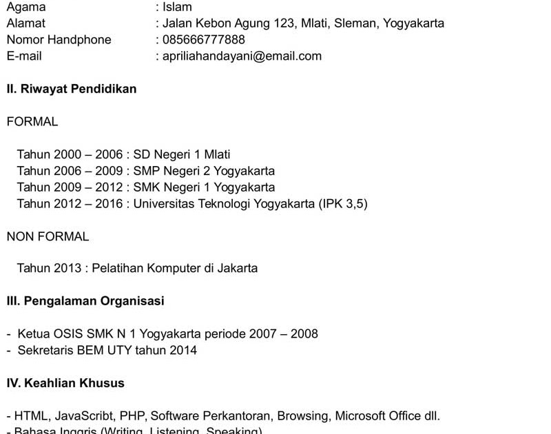 Contoh Surat Lamaran Kerja Toko Emas