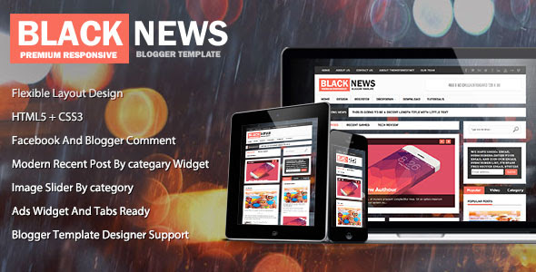 BlackNews - Themeforest Magazine Premium Blogger Theme