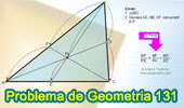 Problema de Geometría 131. Teorema de van Aubel, Triangulo, Cevianas Concurrentes, Suma de Razones, Semejanza.