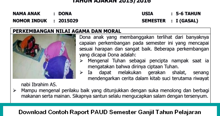 Contoh Laporan Perkembangan Anak Usia Dini - Perhitungan Soal