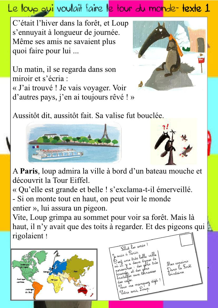 Le Loup Qui Voulait Faire Le Tour Du Monde Ce1 Texte Le Loup Qui Voulait Faire Le Tour Du Monde - Exemple de Texte
