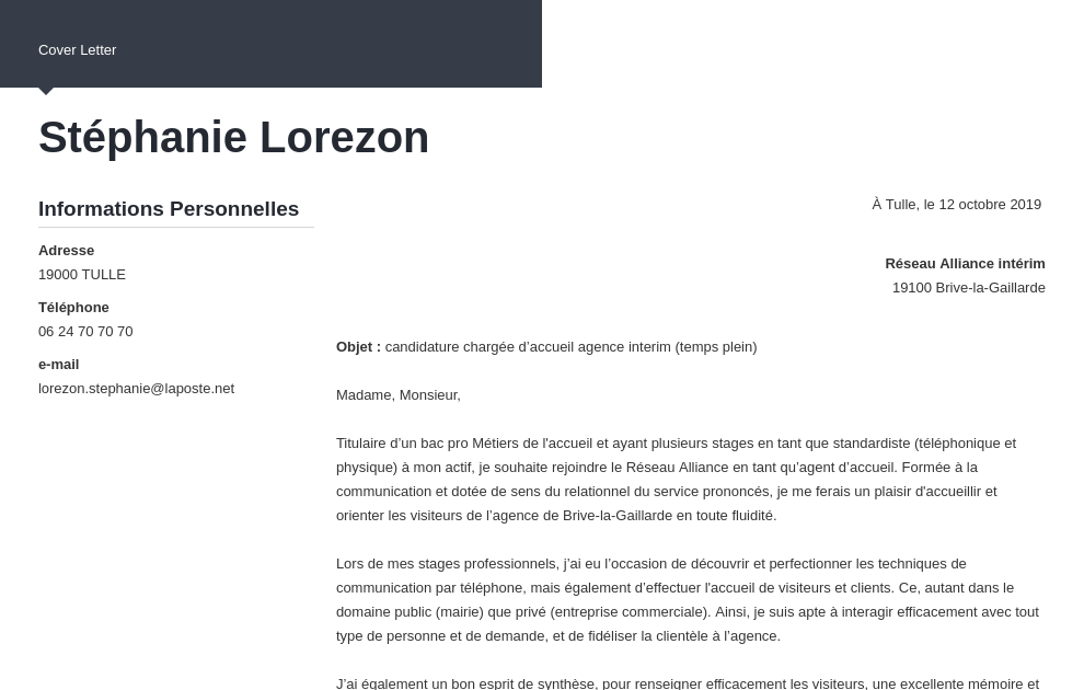Lettre De Motivation Hotesse De L Air Lettre 234