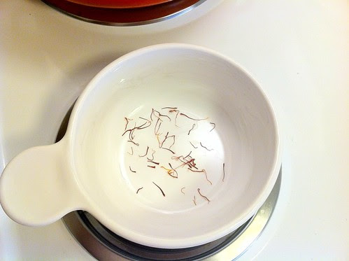 Saffron Toasting Over Low Heat