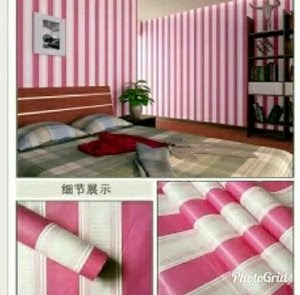Info Baru 43 Wallpaper Dinding Garis Pink