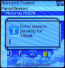 Blackberry Pearl 8100: Configuración de Bluetooth: Escribir clave de acceso