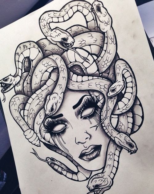 Medusa Line Work Simple Medusa Tattoo Drawing - Best Tattoo Ideas