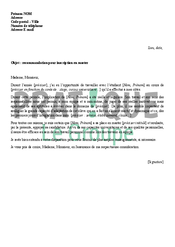 Lettre De Motivation D'inscription Universitaire  Libra Quotes
