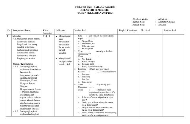 Kisi Kisi Soal Ekonomi Kelas Xii