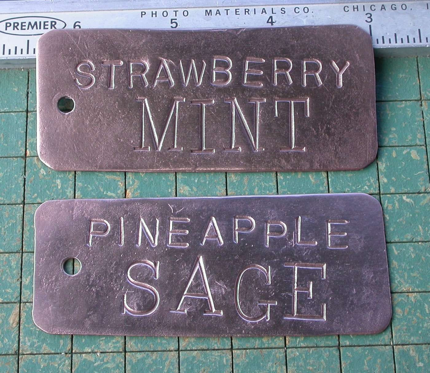 2 Copper Garden Markers, Your Words, primitive, recycled, repurposed - SaltysPirateDen 2 Copper Garden Markers, Your Words, primitive, recycled, repurposed - SaltysPirateDen