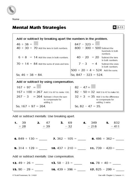 Mental Math Addition Worksheets Grade 5 - Brian Harrington's Addition