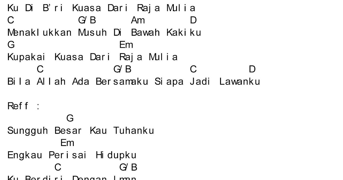 Chord Lagu Rohani Mudah