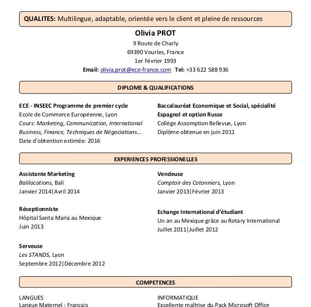 Les Exemple De Cv Marocain  grenadfe