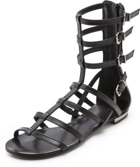 black flatform gladiator sandals