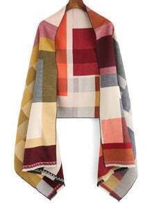Colour Geometric Patterned Fringe Scarve