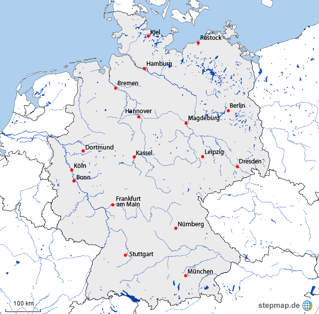 Landkarte Deutschland Flüsse | Landkarte