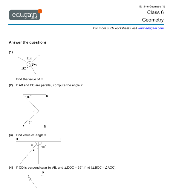 Year 6 Maths Geometric Questions / Geometry Shape Maths Worksheets For