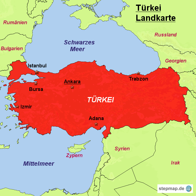 Türkei Weltkarte : Landkarte Türkei (Übersichtskarte) : Weltkarte.com