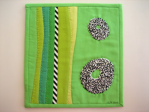 Mini Art Quilt #2 or &quot;Knots on Green&quot;