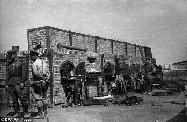 Cremation ovens in Majdanek concentration camp (officially known as KL or KZ Lublin) in Poland, 1944/1945 after the liberation by the Red Army in July 1944