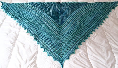 test knit- Coastal Waters shawl