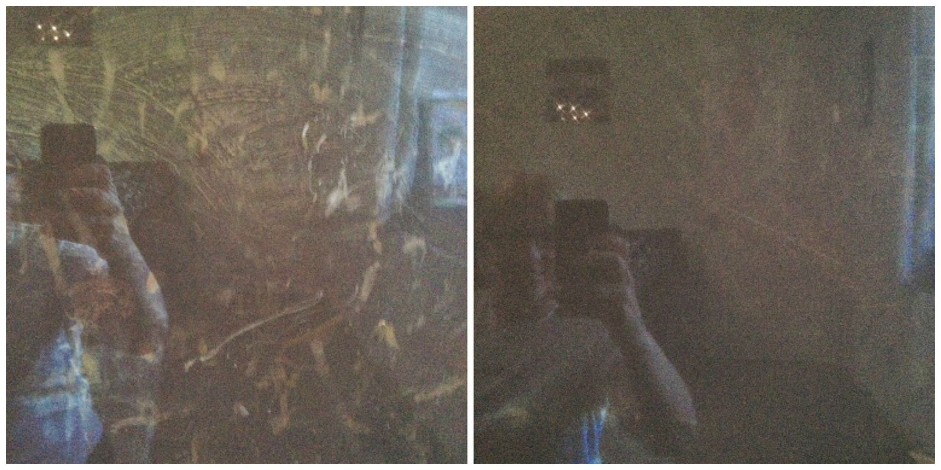 Before and after TV screen using e-cloth