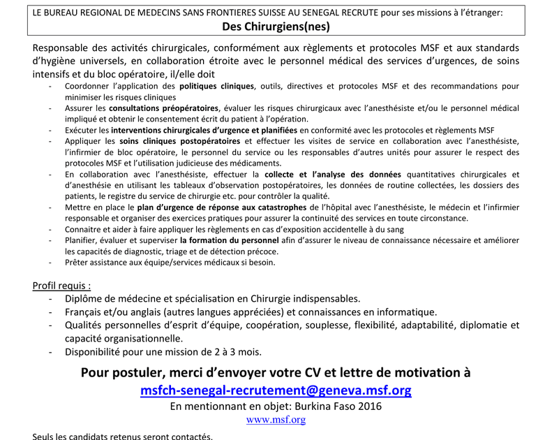 Lettre Motivation Humanitaire Msf  Halloweenisme