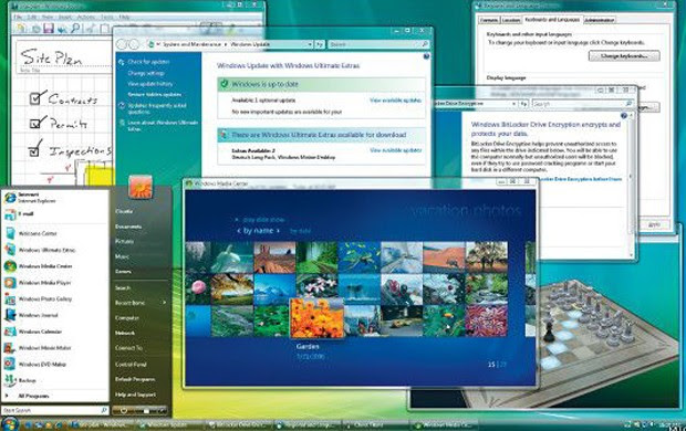 O Windows Vista estava disponível em 35 idiomas. Incluiu melhorias na proteção de dados, motivadas pelo avanço na venda de equipamentos portáteis e novas demandas de segurança (Foto: Divulgação/Microsoft) O Windows Vista estava disponível em 35 idiomas. Incluiu melhorias na proteção de dados, motivadas pelo avanço na venda de equipamentos portáteis e novas demandas de segurança (Foto: Divulgação/Microsoft)