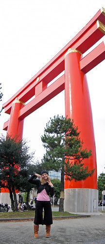 hangin' tough at the giant torii